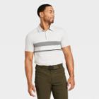 Men's Chest Stripe Golf Polo Shirt - All In Motion Silver Gray S, Men's,