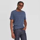 Men's Standard Fit Novelty Crew Neck Jacquard Stripes T-shirt - Goodfellow & Co Blue