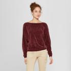 Women's Chenille Pullover Sweater - A New Day Dark Red
