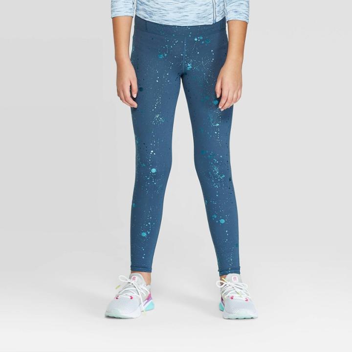 Girls' Foil Printed Performance Leggings - C9 Champion Jade Xs, Girl's, Green