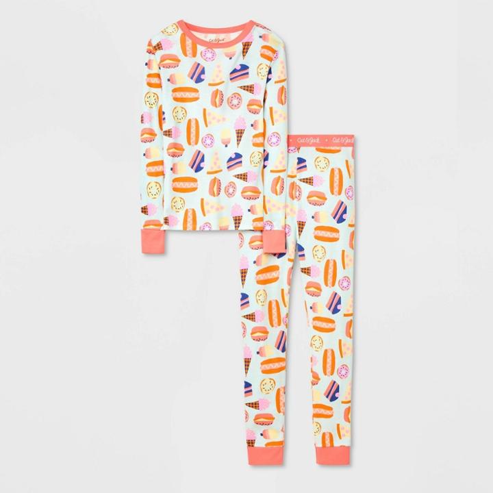 Girls' 2pc Food 100% Cotton Pajama Set - Cat & Jack