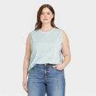 Women's Plus Size Tank Top - Universal Thread Aqua Blue