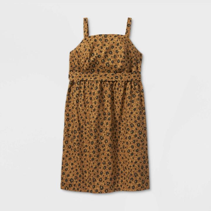 Women's Plus Size Animal Print Tank Maxi Dress With Belt - Ava & Viv Brown X, Women's