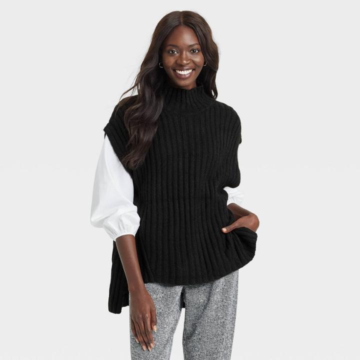 Women's Knit Vest - A New Day Black