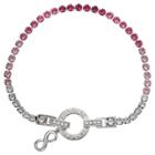 Distributed By Target Women's Purple And Clear Swarovski Crystal Tennis Bracelet With Infinity Charm In Silver Plate(8), Pink