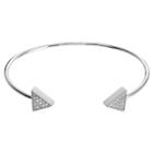 Journee Collection 1/3 Ct. T.w. Round-cut Cz Triangle Cuff Pave Set Bracelet In Base Metal -