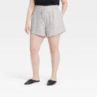 Women's Plus Size High-rise Pull-on Shorts - A New Day Blue/white