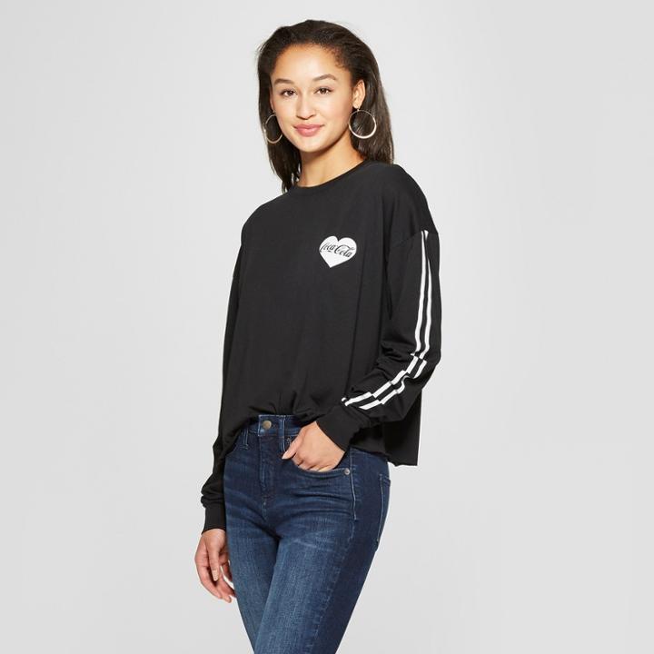 Women's Coca-cola Long Sleeve Logo Graphic T-shirt (juniors') Black