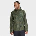 Men's Camo Print Windbreaker Jacket - All In Motion Olive Green
