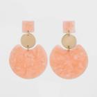 Disc Drop Earrings - A New Day Coral, Women's, Size: