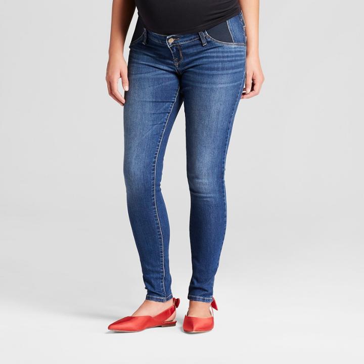 Maternity Inset Panel Jeggings - Isabel Maternity By Ingrid & Isabel Dark Wash 18, Women's, Blue