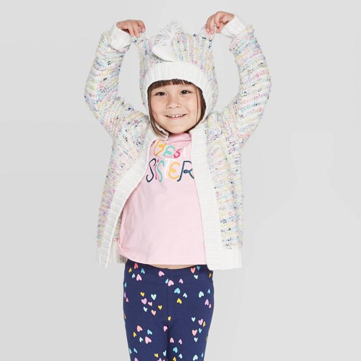 Toddler Girls' Rainbow Unicorn Cardigan - Cat & Jack 18m, Toddler Girl's,