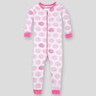 Lamaze Toddler Girls' Dotted Organic Cotton Snug Fit Pajama Jumpsuit - Pink