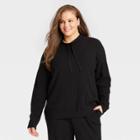 Women's Plus Size Cowl Neck Pullover Sweater - Ava & Viv Black X