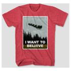 Mad Engine Men's Big & Tall Holiday I Want To Believe Short Sleeve T-shirt - Red Heather