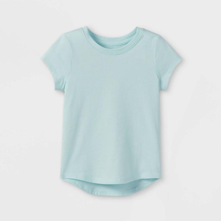 Toddler Girls' Solid Knit Short Sleeve T-shirt - Cat & Jack Mint