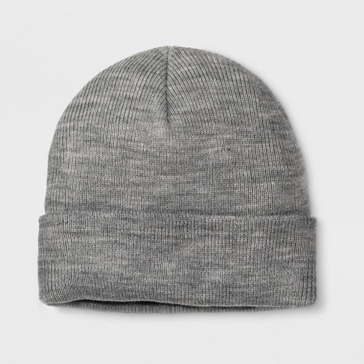 Kids' Cuffed Beanie - Cat & Jack Heather Gray One Size, Kids Unisex