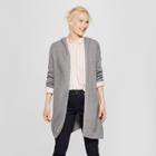 Women's Cable Open Cardigan Sweater - A New Day Gray