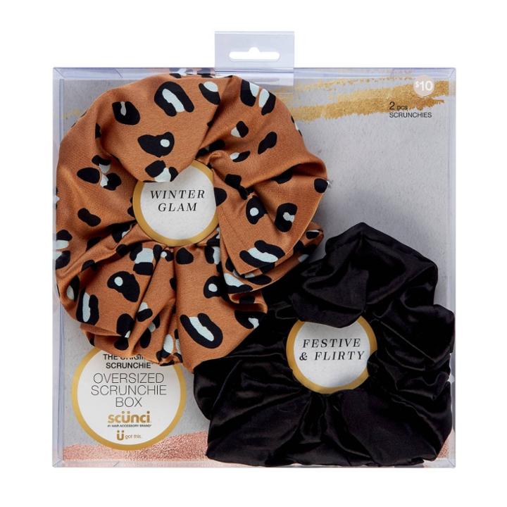 Scunci Jumbo Scrunchie Box - Leopard/black
