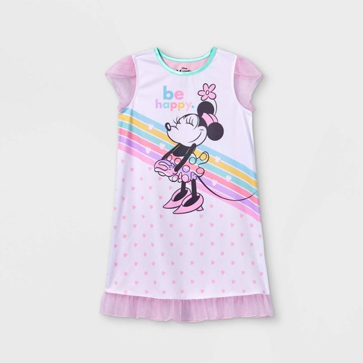 Girls' Minnie Mouse Be Happy Dorm Nightgown - Pink