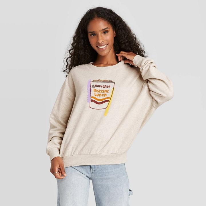 Women's Maruchan Ramen Graphic Sweatshirt - Beige