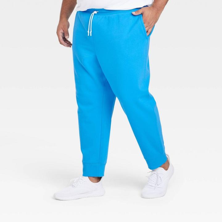 Men's Big & Tall Cotton Fleece Joggers - All In Motion Blue