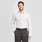Men's Animal Print Slim Fit Long Sleeve Button-down Dress Shirt - Goodfellow & Co Bright White S, Men's,