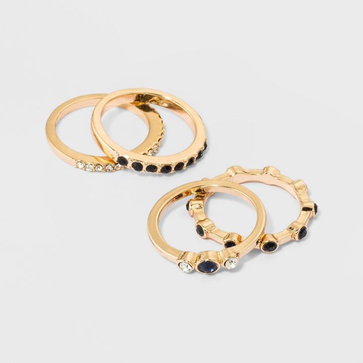 Mixed Ring Set 4pc - A New Day Size 9 Gold, Blue Gold
