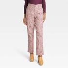 Women's Relaxed Fit Straight Leg Pants - Knox Rose Pink Floral