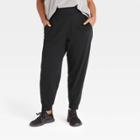 Women's Plus Size Mid-rise French Terry Joggers 28 - All In Motion Black