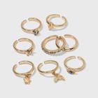 Girls' 8pk Star Lightening Moon Eye Ring Set Necklace - Art Class Gold