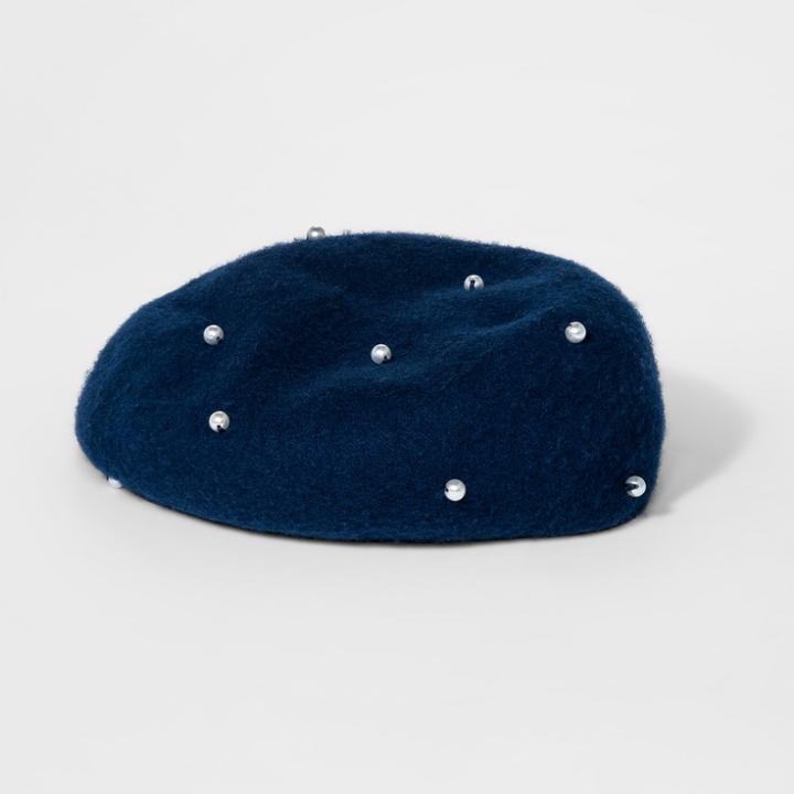 Girls' Beret With Pearls - Art Class Gray