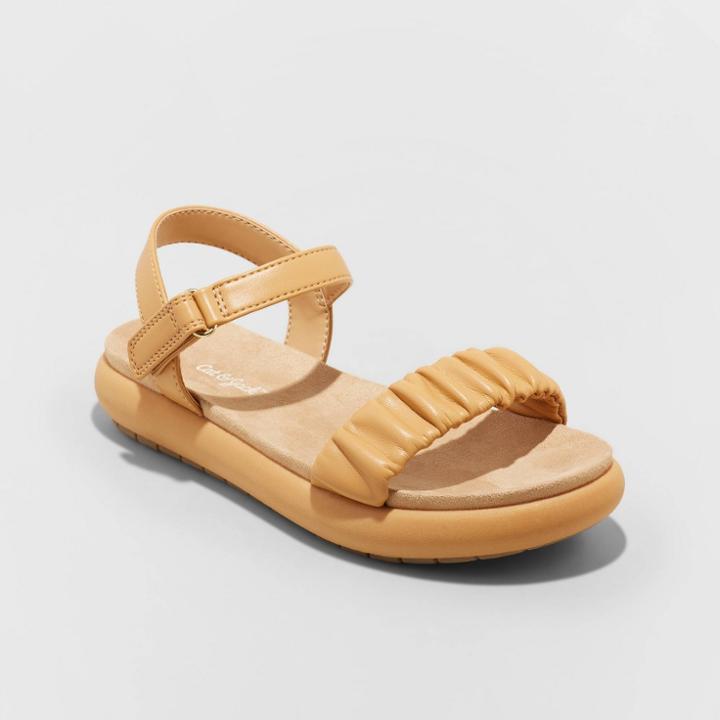 Girls' Aylabeth Slip-on Footbed Sandals - Cat & Jack Cognac