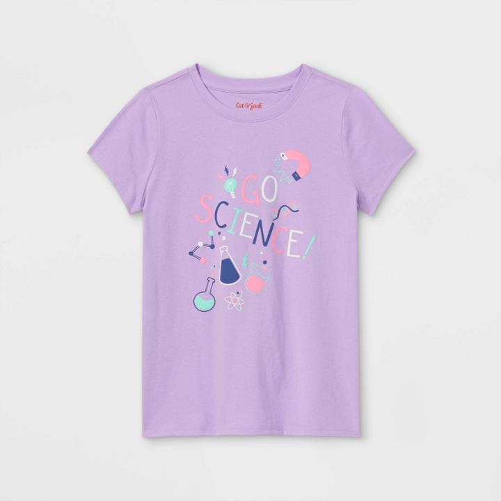 Girls' 'go Science' Short Sleeve Graphic T-shirt - Cat & Jack Violet