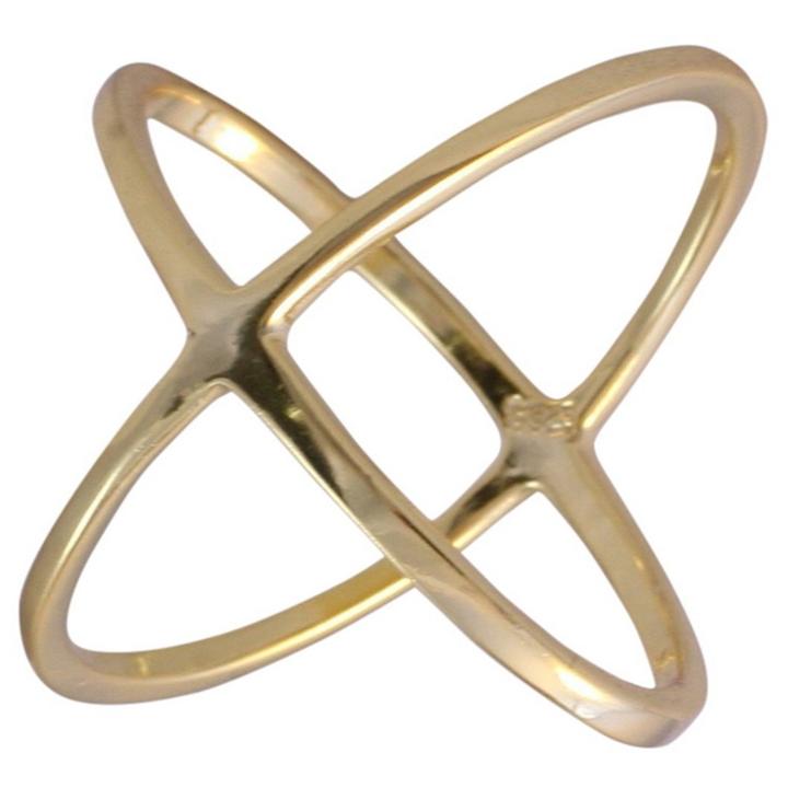 Women's Zirconite X Polished Ring - Gold