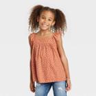 Girls' Ruffle Short Sleeve Woven Shirt - Cat & Jack Orange