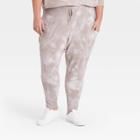 Women's Plus Size Tie-dye High-waisted Ribbed Jogger Pants 25.5 - All In Motion Dark Gray