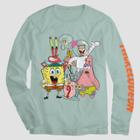 Spongebob Squarepants Men's Spongebob Square Pants Long Sleeve Graphic T-shirt - Aqua