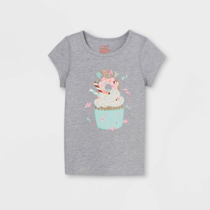 Toddler Girls' Adaptive Birthday Cupcake Short Sleeve Graphic T-shirt - Cat & Jack