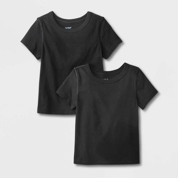Toddler 2pk Adaptive Short Sleeve T-shirt - Cat & Jack Black/black