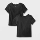 Toddler 2pk Adaptive Short Sleeve T-shirt - Cat & Jack Black/black