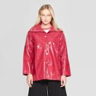 Women's Front Double Welt Pocket Button Detailed Anorak Jacket - Who What Wear Cranberry Red