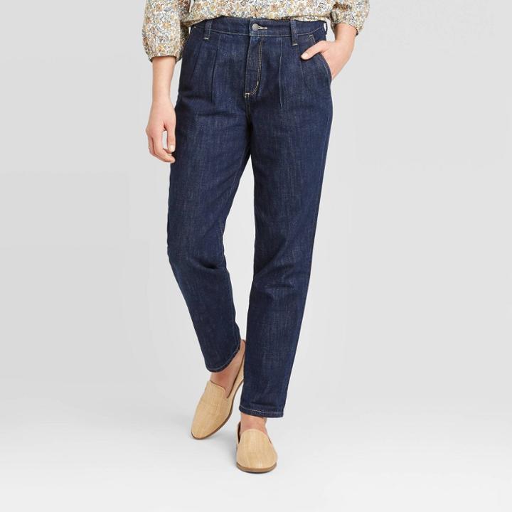 Women's High-rise Tapered Leg Cropped Jeans - Universal Thread Dark Denim Wash 00, Women's, Blue