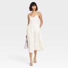 Women's Sleeveless Button-front Dress - A New Day White