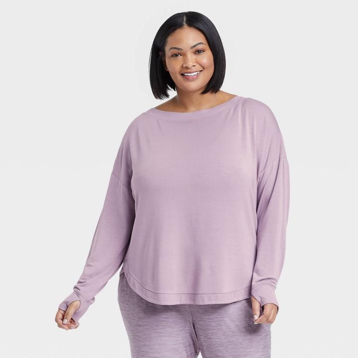 Women's Plus Size Super Soft Modal Sweatshirt - All In Motion Light Purple