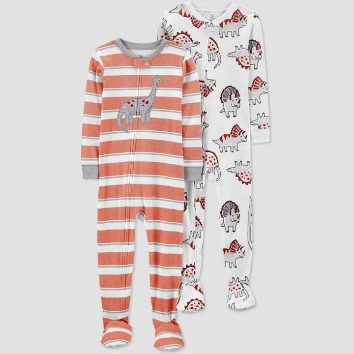 Baby Boys' 2pk Dinosaurs Footed Pajama - Just One You Made By Carter's