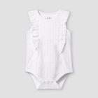 Baby Girls' Mini Heart Ruffle Short Sleeve Bodysuit - Cat & Jack White Newborn