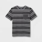 Boys' Striped Short Sleeve T-shirt - Cat & Jack Black/gray
