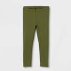 Toddler Girls' Solid Leggings - Cat & Jack Dark Green