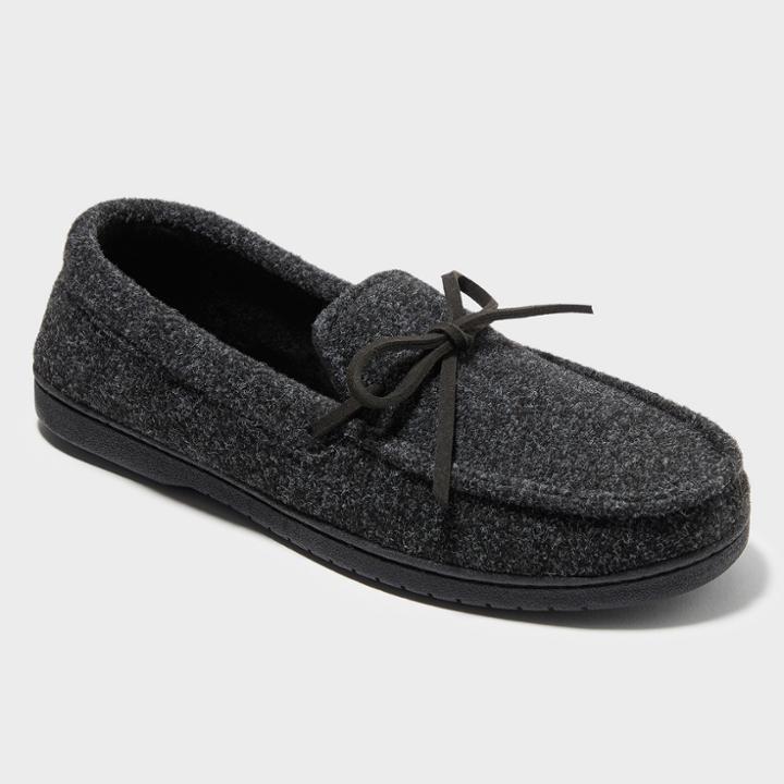 Dluxe By Dearfoams Women's Drew Moccasin Deluxe By Dearfoams -charcoal Heather L